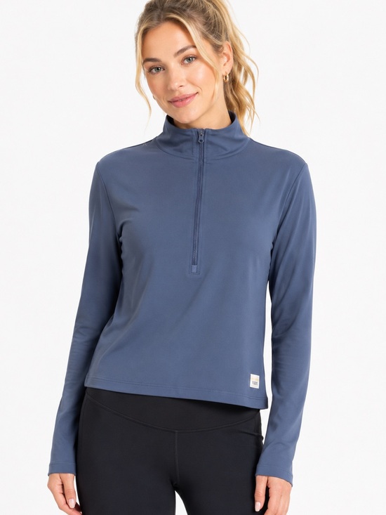 Vuori Tops - Vuori Women XS Blue Gray Performance Qtr Zip Pullover Athleisure Long Sleeve